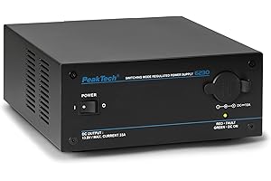 PeakTech 6230, Spannungswandler/KFZ Netzadapter 230V auf 12V DC, als Adapter und Netzteil für Kühlbox, Wohnwagen, Auto mit 33 A max. über Polklemmen und 10 A max. über Zigarettenanzünder, P 6230