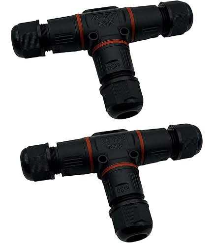 WHAMVOX 2PCS IP68 T Model Junction Box Cable Connector Waterproof Outdoor External Junction Box Cable Connector Sleeve 3 Way Black De58d40a Ad7c 4414 9527 881402488feb.bf6dc8142c3b4549353cff13e745ff36