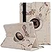 Produktbild iPad mini Etui Tasche,elecfan ® Apple iPad mini 1 2 3 Smart Case Sleep / Wake Funktion 360 Grad drehbar Etui Kunstleder Schutz Hülle Ständer Displayschutz (iPad mini 1 2 3, Map-weiß)