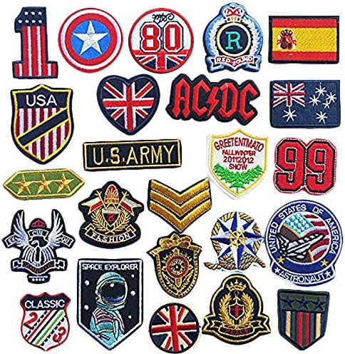 Zhanyue Embellishment Random 24pcs Embroidered Patch Sew On/Iron On Patch Applique Clothes Dress Plant Hat Jeans Sewing Flowers Applique Diy Accessory (Assorted-Style 2)