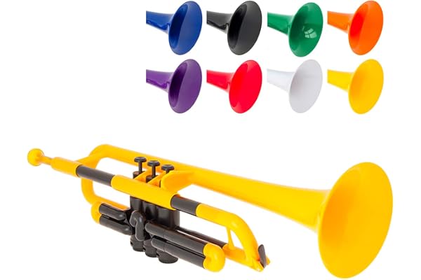 PTRUMPET 700627 Trompette avec embouchure et housse, Jaune