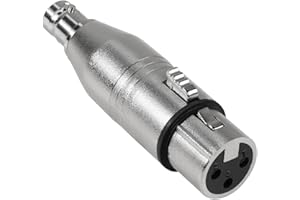 QIANRENON Adapter XLR na BNC - 3-Pinowe Gniazdo XLR na Gniazdo Koncentryczne - Do Kamer Audio, RF, Mikrofonów, Mikserów
