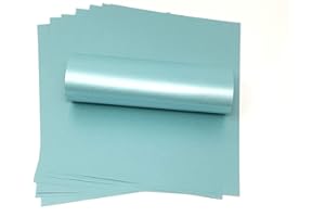 Syntego 10 fogli A4 di cartoncino decorativo fronte-retro luccicante blu mare perlescente da 300 g/m²