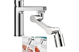 Vinabo 1440 ° Robinet à Rallonge Rotatif Multifonctionnel,2 Modes Embout Robinet Mousseur,Extension Filtre Embout Robinet économiseur d'eau,Pour robinets avec diamètre de filetage mâle de 20/22/24mm