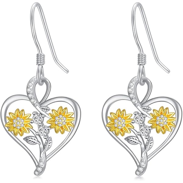 Collana Girasole In Argento 925 - "You Are My Sunshine" - Ciondolo Girasole Con Zirconi - Regalo Per Donne