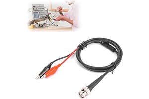 SALALIS Bnc Clip Coaxial Cable, 90Cm 50Ω Double Clip Line Test Leads Probe Function Generator Testing Line Accessories For Oscilloscope