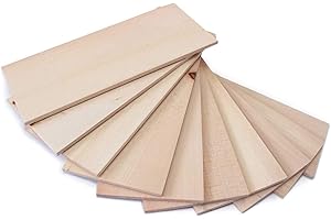 wodewa Juego de chapa de madera Tilo 4mm de espesor 18 x 7,3cm 10 unidades Tableros de madera real para artesanía Modelo manualidades marquetería Restauración