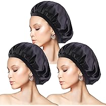 6 Pièces Bonnet Satin Cheveux Nuit Pour Dormir, Élastique