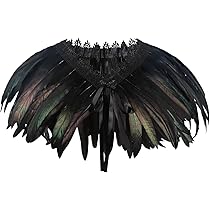 Polsini Piume Gotici Neri - 1 Paio Per Costumi Halloween, Cosplay E Feste | Accessorio Con Piume - Foto 8