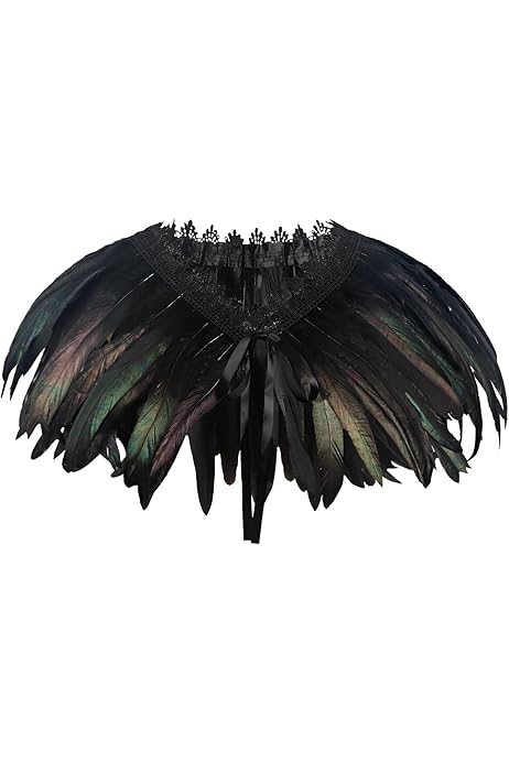 Bracciali Con Piuma Per Costume - Accessorio Gotico Pavone O Cigno Nero, Per Halloween E Cosplay - Foto 9