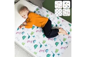 ‎HYGGE SUPPLIES Hygge Sheets® Bettunterlage wasserdicht für Kinder | passend für Einzel-, Kinder- und Babybett | Atmungsaktive, waschbare Matratzenauflage bei Inkontinenz mit seitlichem Einschlag | Dinosaurier