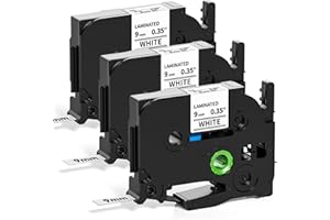 3 x Aken TZ-221 Compatibile Nastro per Brother P touch TZe 9mm TZe-221 TZe221 Nero su Bianco Cartucce per Brother PT-H107B H105 H100LB H100R 1000 1010 H110