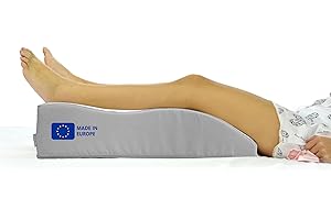 Fushia Medical Care Almohada para Piernas Ortopédica de Espuma Suave y Funda Lavable para Personas con Mala Circulación Sanguínea/Retención de Líquidos en Las Piernas (Terciopelo Gris)