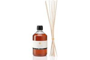 ‎OLORI Room Fragrance Refill Set "Orange" 500 ml with 10 Rattan Sticks - Fragrance Oil with Essential Oils - Refill as Fresh & Fruity Room Fragrance - Refill Bottle with Fragrance Sticks 100% Natural