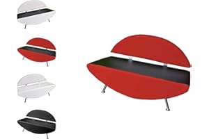Floreo Polironeshop Hamburg - Sofá de espera para centros estéticos de estudio (negro/rojo)
