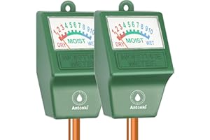 Antonki 2 Pezzi Misuratore di umidità del Suolo, Igrometro per Piante, Kit di Monitoraggio dell'Acqua del Suolo per Piante in Vaso, Fiori, Giardinaggio, Agricoltura - Non Richiede batterie