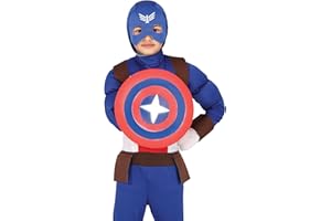 FIESTAS GUIRCA | Superhero Star Shield (11.8 in) - Fancy Dress Accessory for Superhero and Villain Parties - Ideal for Carnival and Halloween - Suitable for All Users - Red Blue