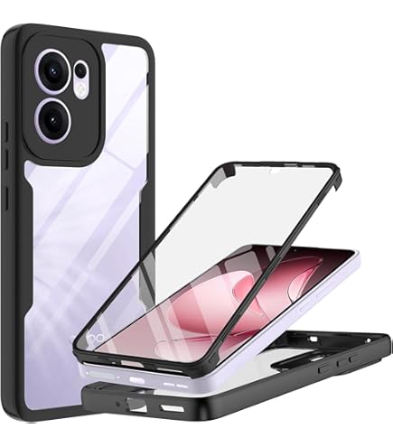 Custodia Per Oppo Reno 12 Fs/F Con Vetro Temperato - Cover Scorrevole Per Fotocamera E Supporto 360° - Foto 7