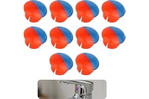 Fukaisu 10pcs Indicateur eau Chaude et Froide, Indicateur Chaud Froid Robinet pour Trous 6,8 à 7mm Pièces Rechange pour Robinets Mélangeurs de Cuisine et de Salle Bain