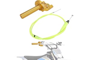 IUVWISN Poignee Accelerateur Moto 7/8 '' 22MM Tirage Rapide Moto Cross avec Cable Accelerateur Rapide Universel pour Guidons de 50 110 125 150 200 250cc Dirt Pit Bike ATV Mini Vélo (Jaune)