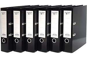 PLASTOREG Eastlight Black A4 Bright Colour Lever Arch File, Box of 6