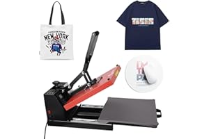 ColorSub Digital Heat Sublimation Machine Heat Press 38x38cm(15"x15"), Slide Heat Press Machine, Suitable for T-Shirts, Bags, Pillows, Puzzles, Clothing, 1600W