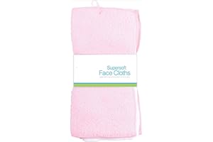 HOS IMPORTS 6 Pack Super Soft Baby Face Hand Cloths Bath Flannel Wash Towel Wipe Feeding, 100% Softer Than Normal Cloths (Pink)