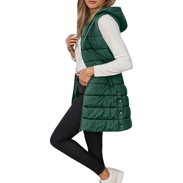 Gewatteerd vest dames donsvest met zakken lang vest donsjack warm mouwloos vest jas gewatteerde jas winterjas casual donsjas donsvest (kleur: beige, maat: XXL
