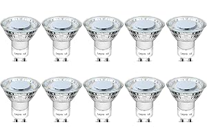 Lepro GU10 LED Bulbs, Cool White 5000K Spotlight, 50W Equivalent, 4W 325lm Energy Saving GU10 LED Light Bulbs, 100° Wide Beam, Non-dimmable, Pack of 10