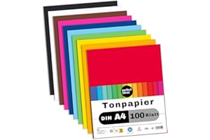 ‎PERFECT IDEAZ perfect ideaz - 100 Blatt Tonpapier DIN-A4, 10 Farben, 130 g/m², Made in Germany, Blauer Engel zertifiziert