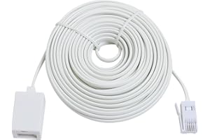 Oupdate BT Telephone Extension Cable 10M, BT Male to Female Extension Cable 6-Pin Straight Through Telephone, Phone Line Cord Compatible with UK Landline Fax and Modem Home and Office