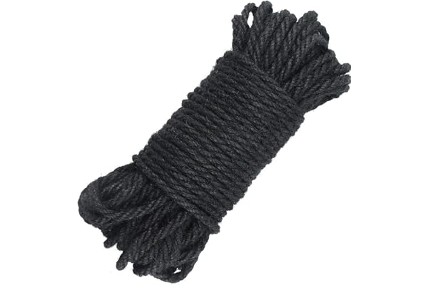 jijAcraft 5mm Corde de Jute, 20 Mètres Corde de Chanvre Noir, Ficelle de Jute Naturelle, Corde de Jardin pour Jardinage Artisanat Emballage