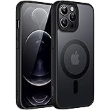 JETech Magnetisk Skal för iPhone 12 Pro Max 6,7 Tums Kompatibelt med MagSafe, Genomskinligt Matte Tillbaka Smal Stötsäker Cas