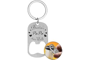 VDSOW Flaschenöffner Schlüsselanhänger Lustige Geschenke für Männer, Vatertagsgeschenk Kleine Weihnachtsgescheke für Papa Lustig Gravur mit Bester Papa der Welt Geschenk zum Geburtstag Vatertag Weihnachten