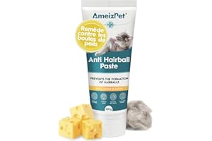 Pâte Anti-Boules De Poils Ameizpet pour Chats, Pâte Au Malt pour Chats - Complément Alimentaire - Traitement pour Les Chats A Poil Long Et Court avec De La Taurine Et du Fromage, 100 g (3.52 Oz)