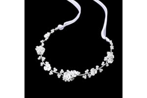 HJZHII coroncina comunione bambina,cerchietto comunione bambina,coroncina prima Cerchietto per capelli da con perle bianche accessorio principessa feste di compleanno prima