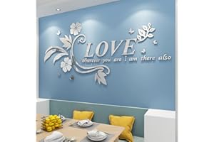 LUMING 3D LOVE Pegatinas de Pared Adhesivo Murales Stickers Hogareña Decoración para Sala de Estar Dormitorio Pasillo Sofá Fondo Decorativo Pegatinas de Pared