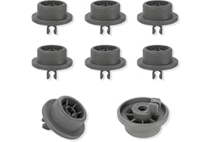 fKiZanthene Roulette Lave Vaisselle Lot de huit Roulettes Gris pour Panier de Lave Vaisselle Accessoires de Remplacement Adaptés à lInstallation et Réparation dans la Cuisine
