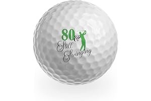 DV DESIGN 3 x Golf Balls - 80 & Still Swinging Eighty 80th Birthday Joke Funny Age Golfing Club Sport Husband Dad Brother Friend Men Gift #GB0029