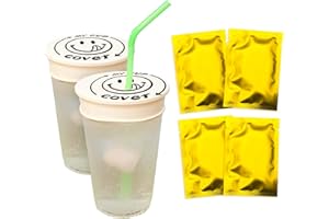 Kireida 4 tapas antiderramamiento para bebidas con orificio para pajita, cubiertas de bebidas, para fiestas y festivales, reutilizables, fáciles de limpiar (cara sonriente)