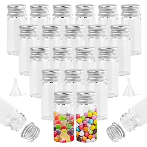 12 Provette In Plastica Con Tappo - 30ml, Tappo In Alluminio, Per Spezie, Caramelle, Fai Da Te - Foto 10