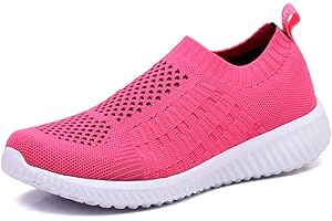TIOSEBON Women Trainers Athletic Slip On Lightweight Walking Shoes - Breathable Running Sneakers