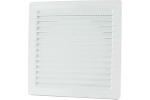 MKK Kratka wentylacyjna, prostokątna, Ø 100, 120, 125, 150 mm, kratka wentylacyjna, ochrona przed owadami, tworzywo sztuczne, Ø 125 mm, biała