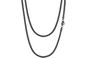 PROSTEEL Uomo Collana Catena Scatola Piatta Grande Robusta Sottile, Larghezza 4 mm 6 mm, Acciaio inossidabile/Placcato Oro 18K, Stile Hip Hop Punk, Argento Nero Oro, Regalo Perfettto (con Confezione)