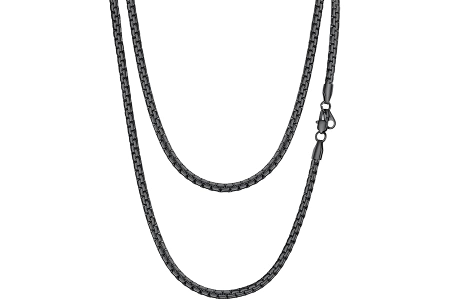 PROSTEEL Cadena Veneciana Plana Acero Inoxidable 2/4/6/8mm Ancho Collar Hombre Cadenas Eslabones Venecianos Planos Plate