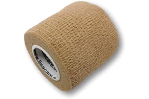 LisaCare - Benda elastica coesiva, autoadesiva, larghezza 5 cm, per persone e animali, per sport, lavoro, equitazione, colori e motivi assortiti