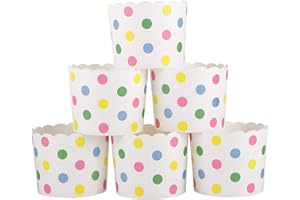 Webake 50 Pièces Caissettes 6cm Cupcake Moules à Muffin Papier pour Soirée de Mariage Cuisine Baking Dessert Bricolage Anniversaire - Point Coloré