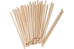 Mendi 150 Palitos redondos de Madera 15 cm y 5 mm