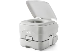 trail outdoor leisure Inodoro Portátil para Camping, WC Portátil Compacto con Válvula de Doble Cierre Antiolores y Gran Tanque Desmontable de 10 L o 20 L, Potty para Camper, Pesca, Festivales