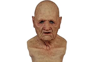 EAGSTRIKY Alte Mann, realistisch, Latex, gruselig, alter Mann, Vollmaske, Menschenmaske, Cosplay-Stil, Halloween, Maske für Erwachsene, lustig, Kostüm, Maske